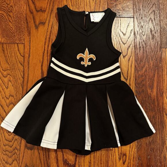 New Orleans Saints Fleur-de-Lis Cheerleader Bodysuit Dress Baby Girl 12 Months - Picture 1 of 12